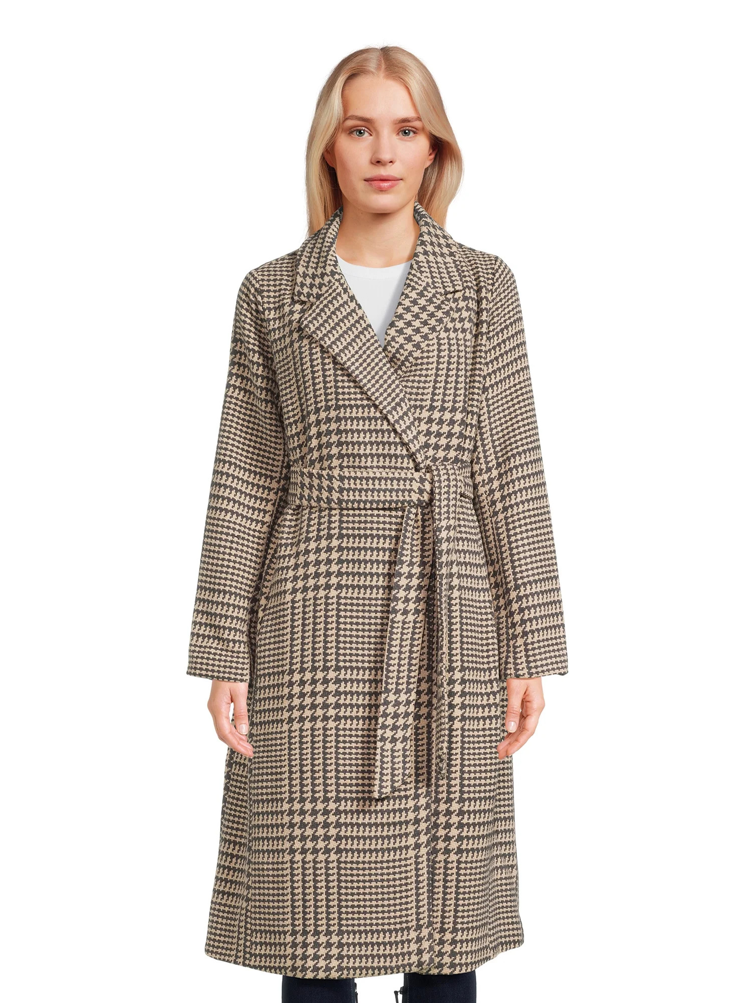 Jason Maxwell Women’s Long Coat with Tie Belt, Sizes S-XL | Walmart (US)