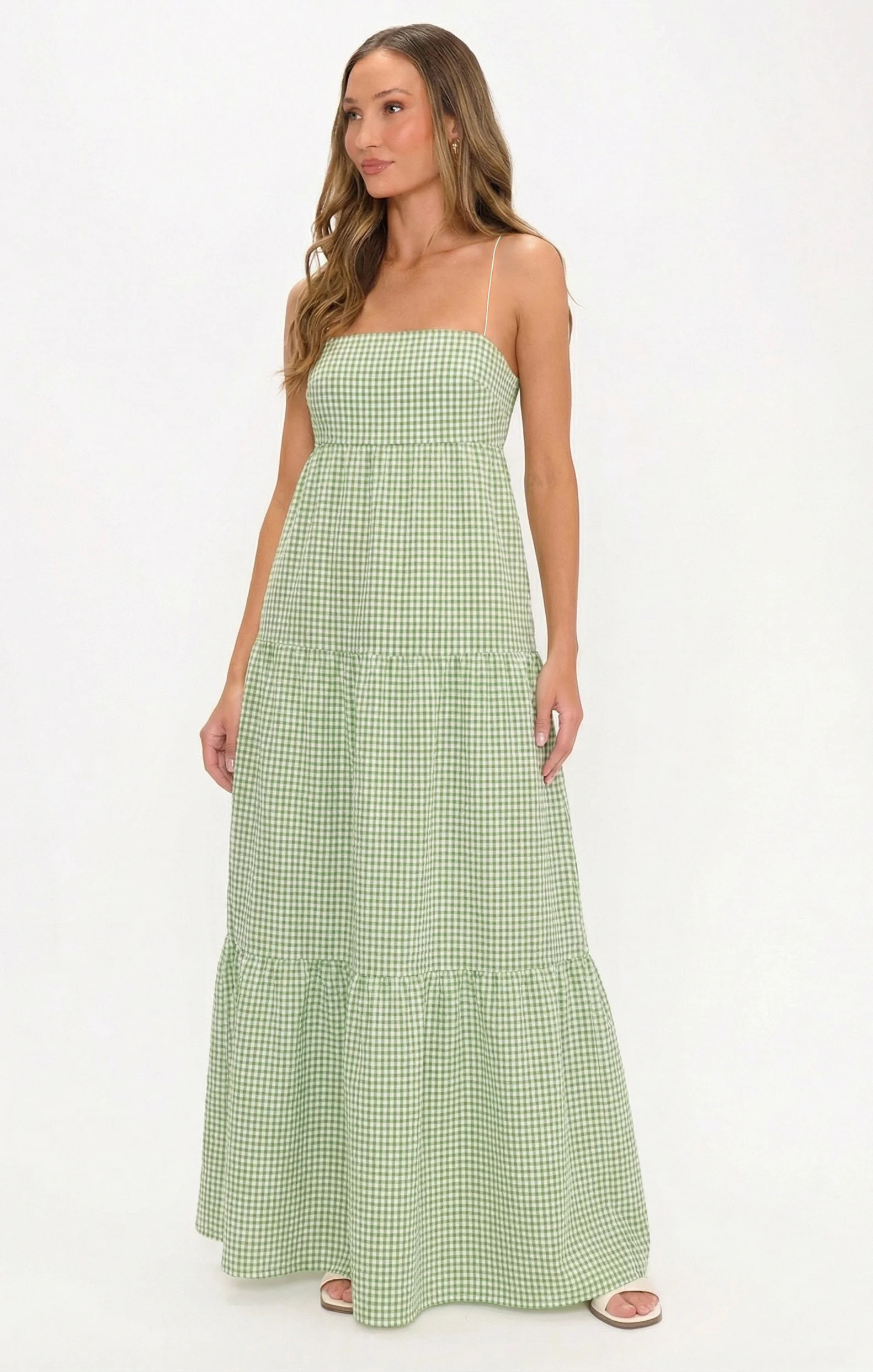 Long Weekend Maxi Dress, in Field Green Gingham, Size: 2XL | Show Me Your Mumu | Show Me Your Mumu