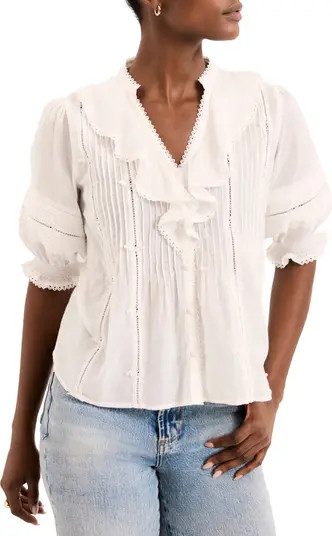 MINT VELVET Cotton Ruffle Blouse | Nordstrom | Nordstrom
