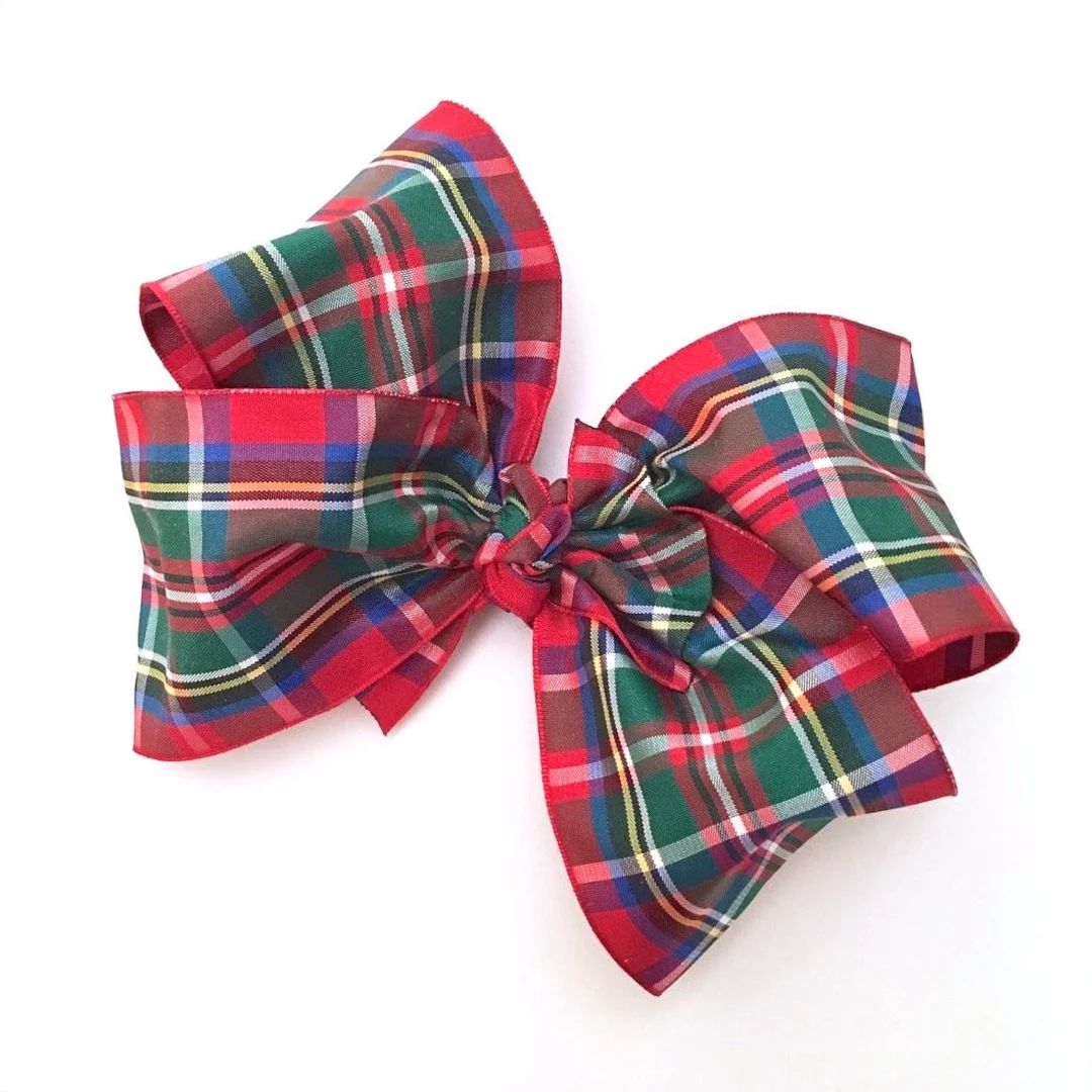 Christmas Hair Bow, 4 sizes 2", 3", 4", 6.5" bows, Tartan Plaid bow, Holiday Hair clip, Christmas... | Etsy (US)