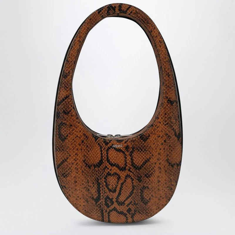 Coperni Women's Snake Print Swipe Bag in Brown | COPBA01F6003LE | LOZURI