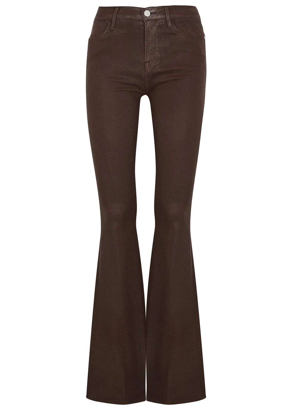 Le High Flare brown coated jeans | Harvey Nichols 