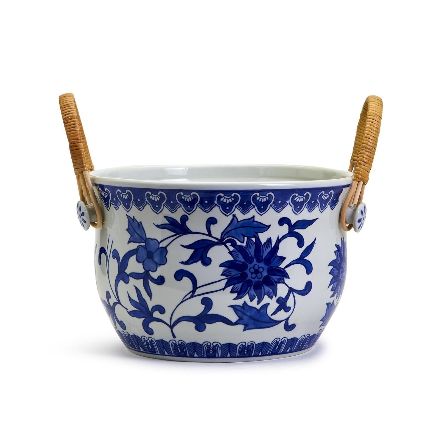 Chinoiserie Blue and White Party Bucket with Bamboo Handles (holds up to 6 bottles) - Porcelain/C... | Palm Beach Collective
