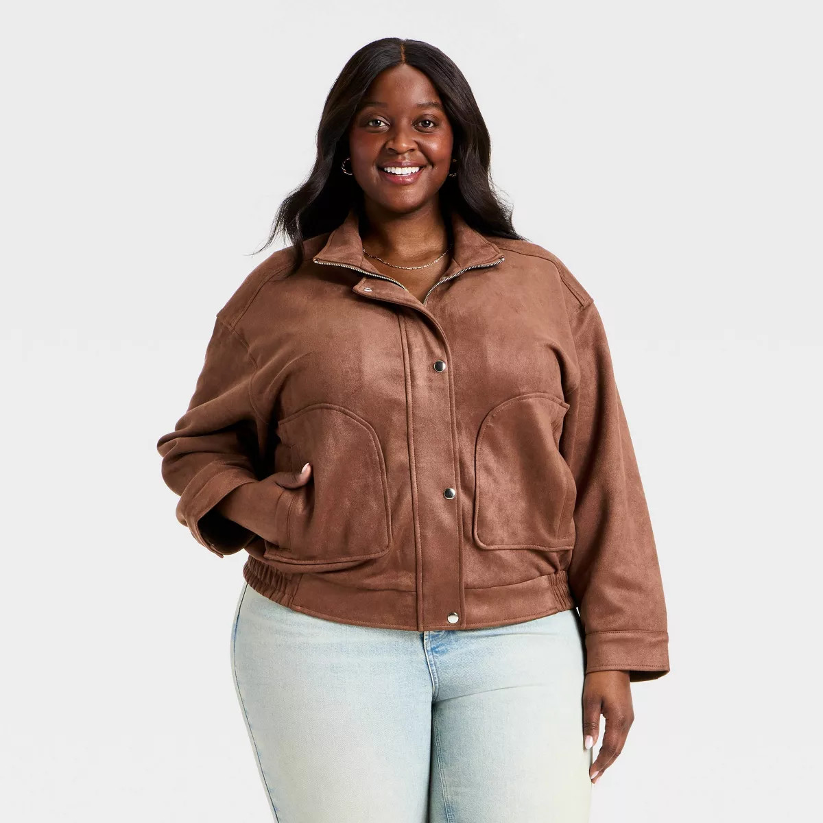 Women's Suede Fashion Jacket - Universal Thread™ Rust XXL | Target