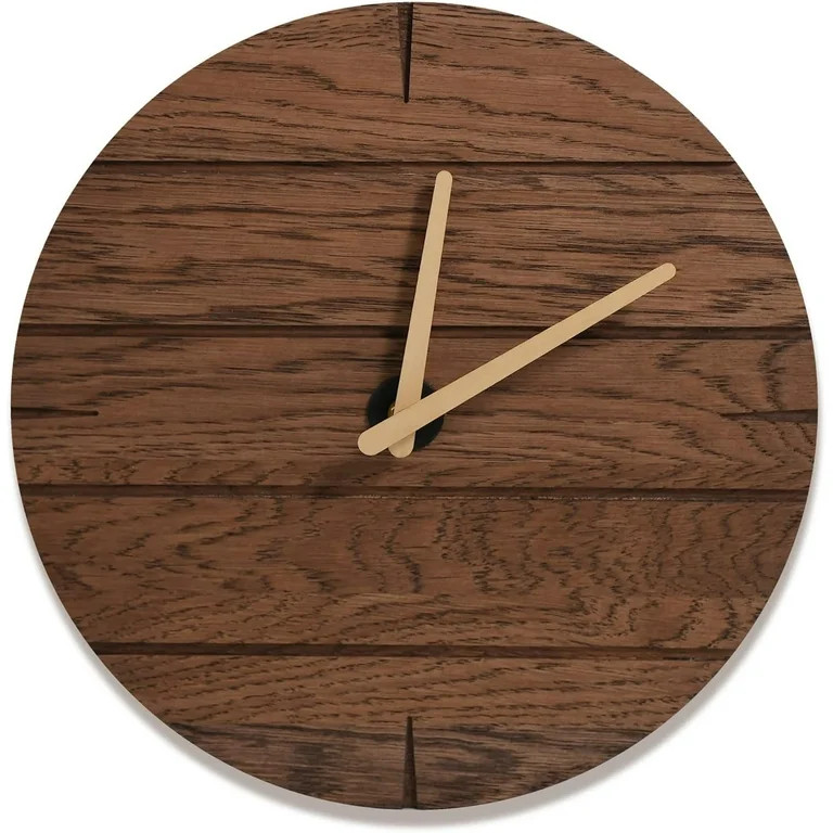 Wood Wall Clocks Battery Operated, Grown Hardwood Wall Decor, Analog Wooden Clock For Kitchen Bed... | Walmart (US)