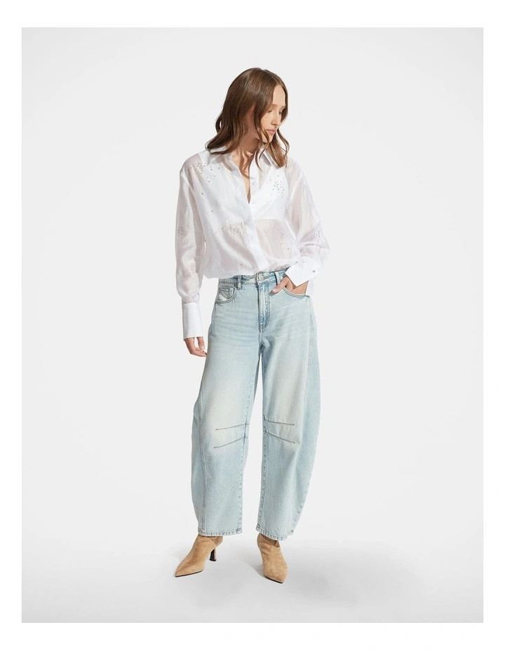 Maya Embellished Shirt in Bright White | Myer