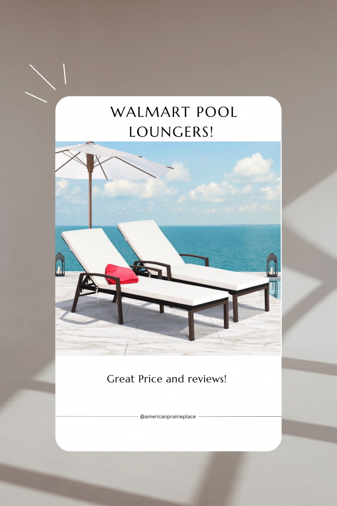 Awesome inexpensive pool loungers from Walmart. Great reviews! Comes in a two pack 

#LTKSeasonal #LTKhome #LTKFind