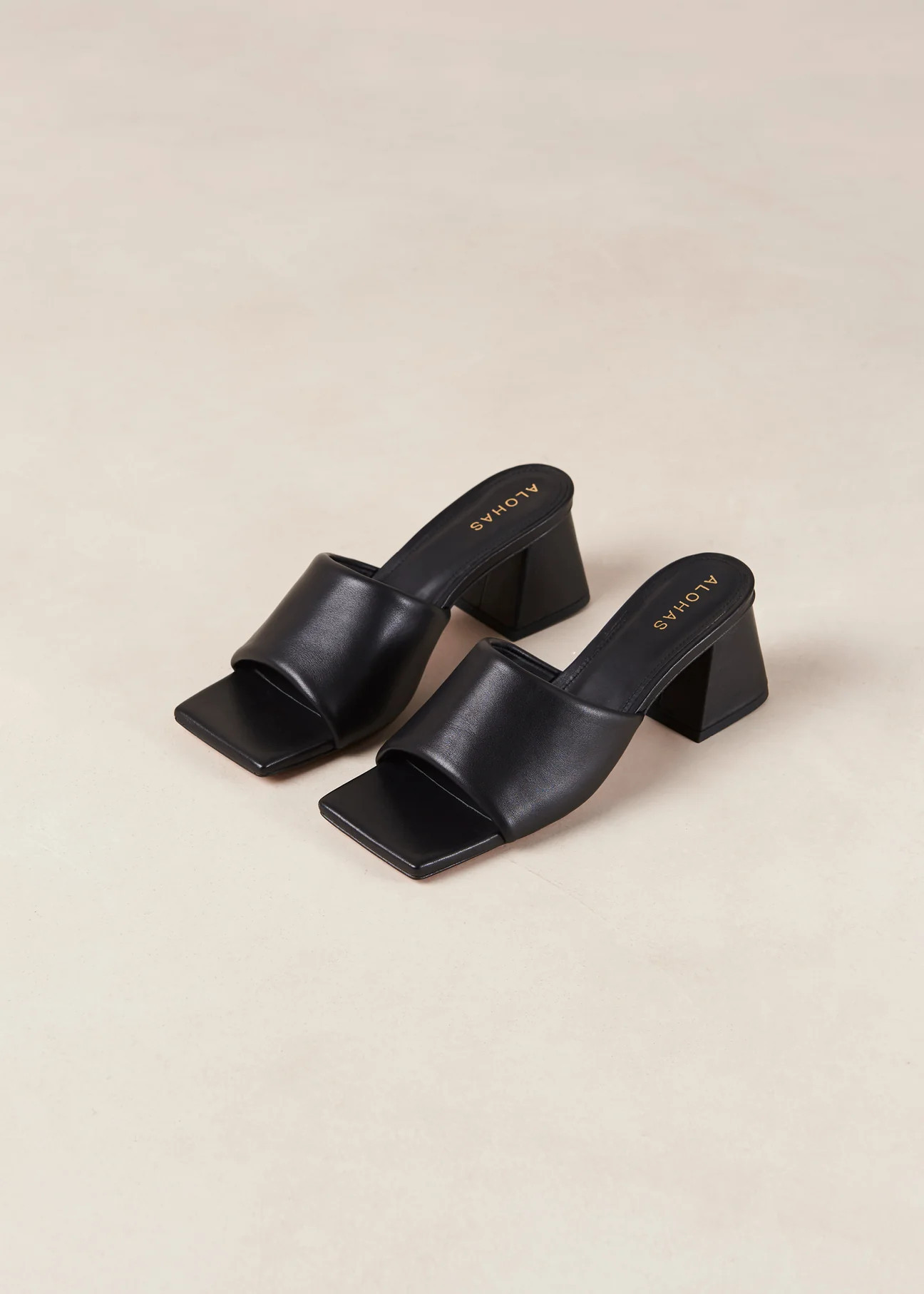 Brushed - Black Leather Sandals | ALOHAS | Alohas US