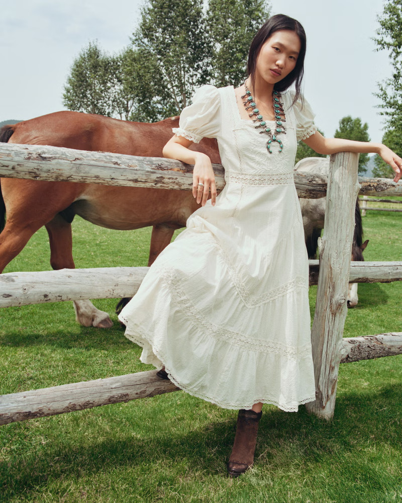 Turtleneck Cable Midi Sweaterdress | Abercrombie & Fitch (US)