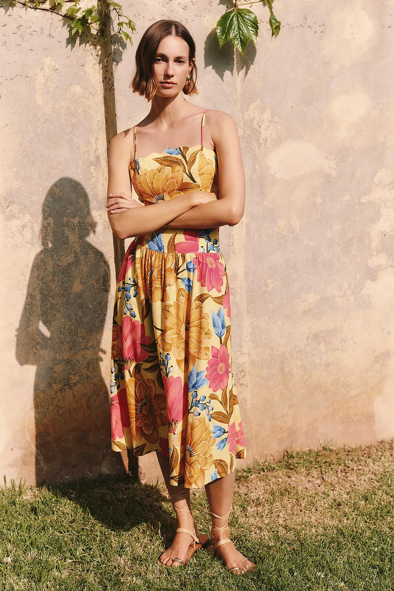 Farm Rio x Anthropologie Linen Blend Midi Dress | Anthropologie (US)