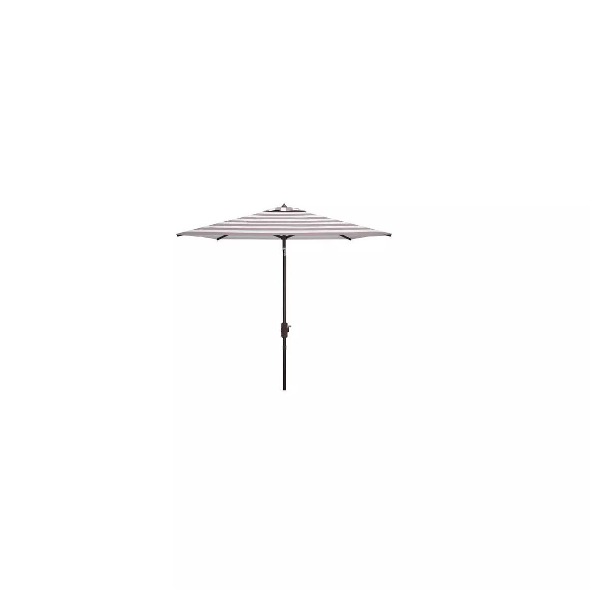Iris Fashion Line 7.5 Ft Square Patio Outdoor Umbrella - Grey/White - Safavieh. | Target