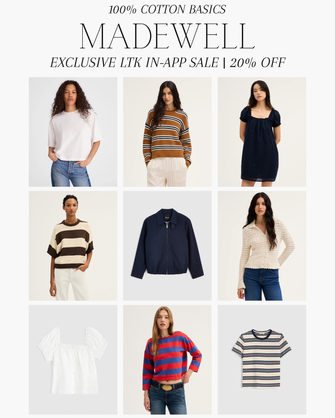 [8/14/26] code LTK20 | Madewell Exclusive In-App Sale | 20% off. 100% cotton basics! 🤍

#LTKxMadewell #LTKootd #LTKSaleAlert