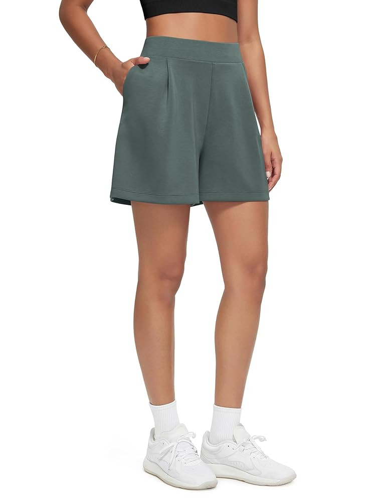 ODODOS Modal Soft Wide Leg Shorts for Women High Waist Casual Relaxed Shorts with Pockets-Inseam ... | Amazon (US)