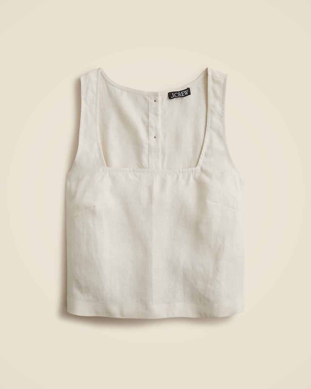 Squareneck button-back top in linen | J. Crew US