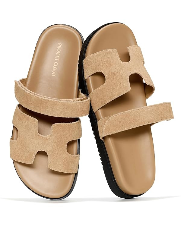 Project Cloud 100% Genuine Leather Sandals for Women Footwear - Stylish Womens Sandals with Plush... | Amazon (US)