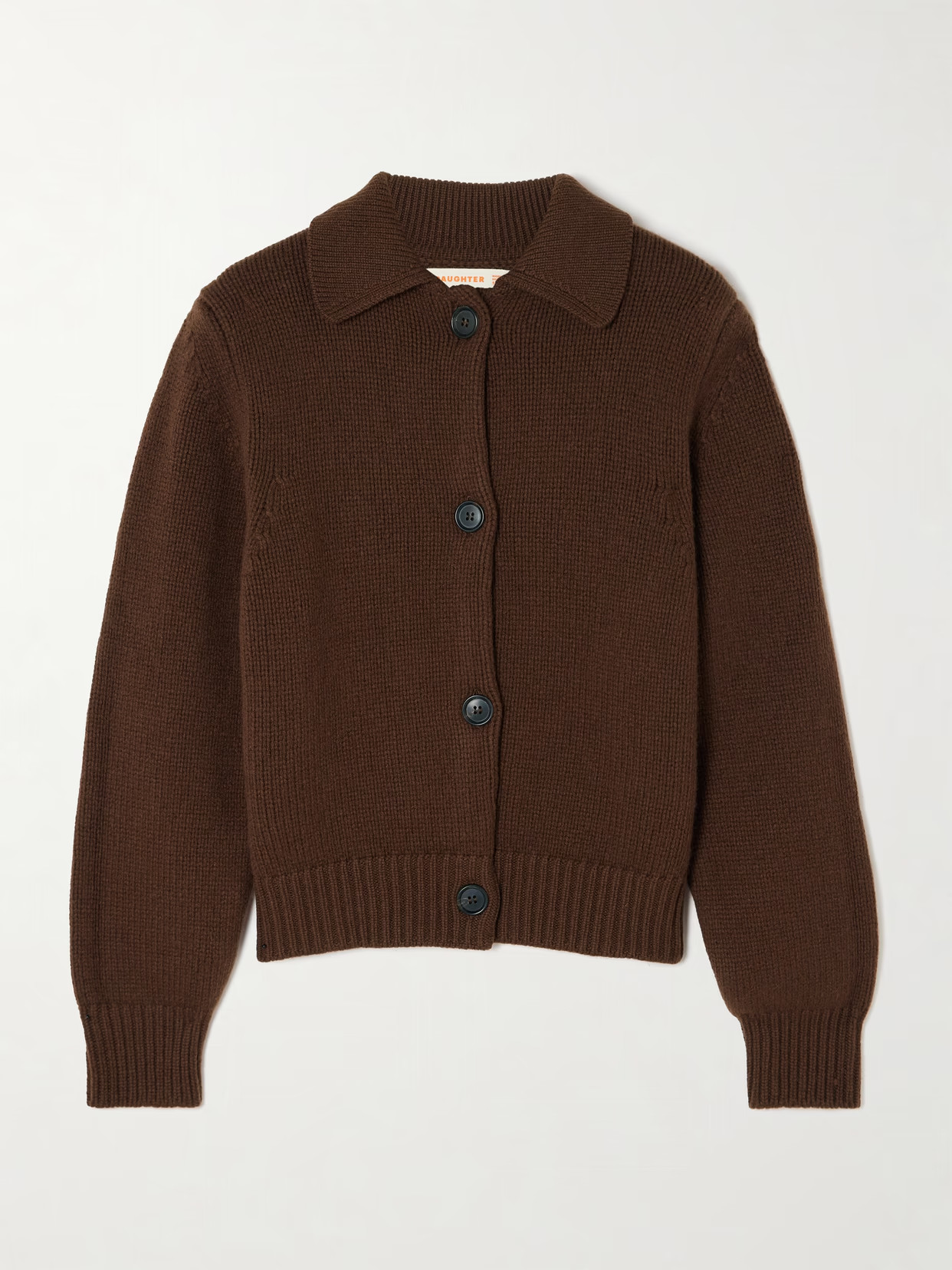 &Daughter - Wool And Cashmere-blend Cardigan - Brown | NET-A-PORTER (US)