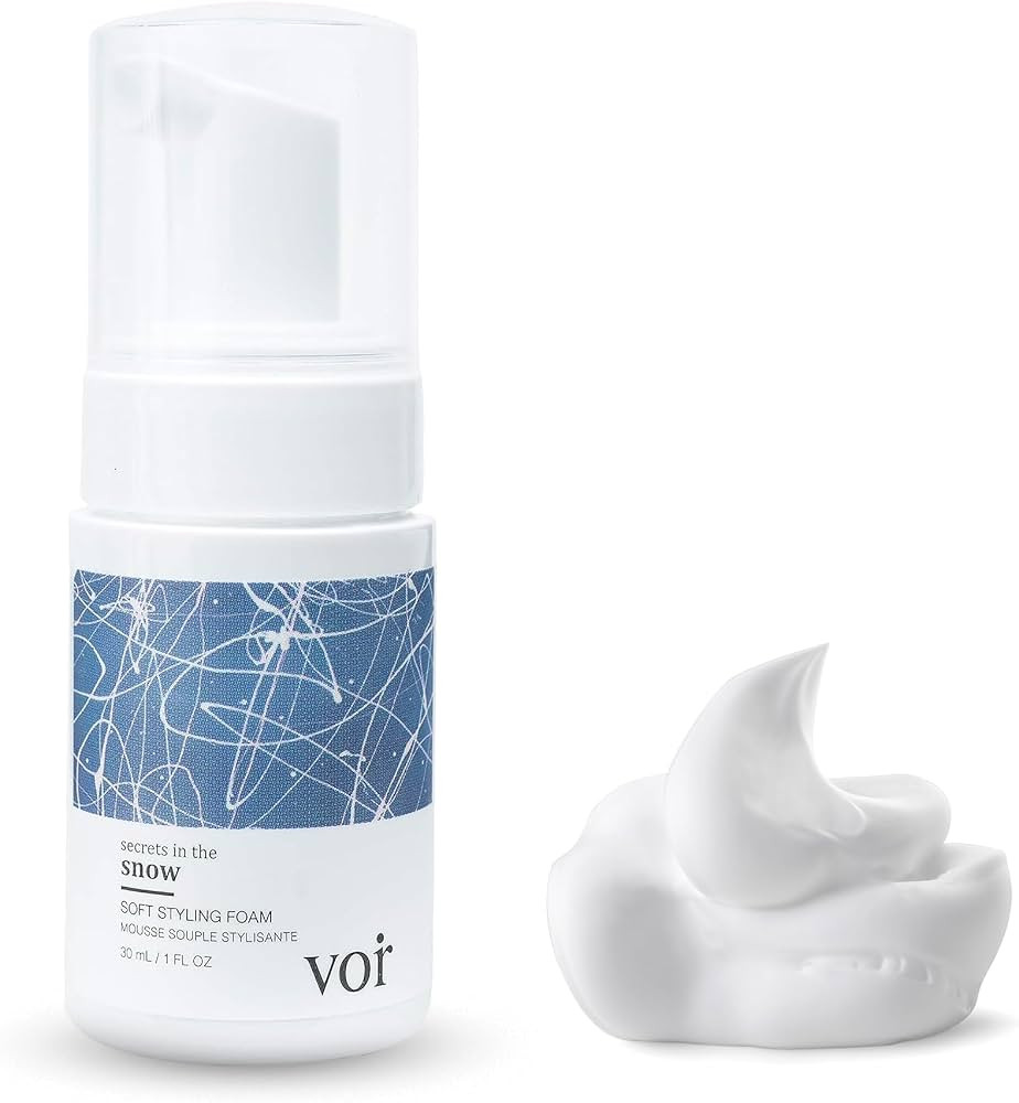 Voir Haircare Curly Hair Mousse - Hydrating Non-Crunchy Styling Foam for Frizz Control & Defined Curls, Vegan with Bamboo Extract & Marula Oil, 1.0 Fl Oz Non-Aerosol Mousse | Amazon (CA)