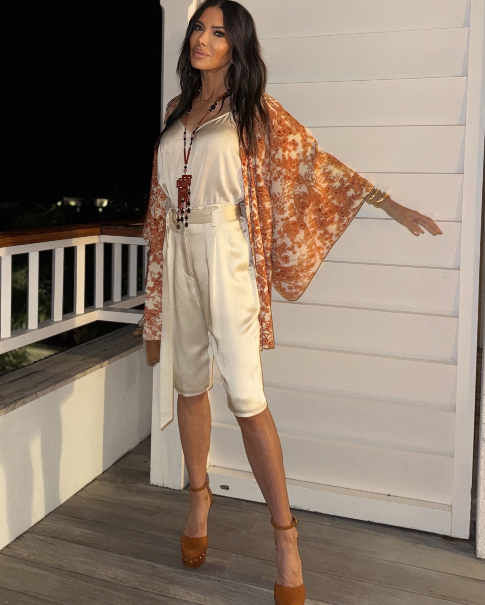 These silk shorts are from last season but still one of my favorite staples- lightweight and perfect for warm weather. I paired with this beautiful kimono from a Japanese brand M1MO, similar kimonos linked. 

#LTKootd #LTKOver40 #LTKTravel