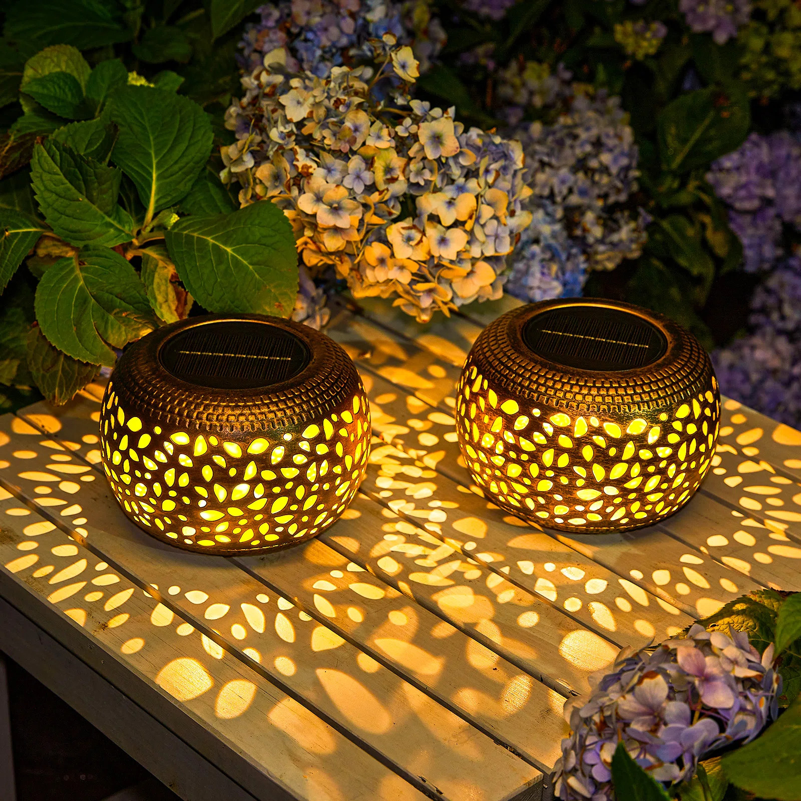 3.94'' Solar Powered Integrated LED Color Changing Outdoor Lantern (Set of 2) | Wayfair North America