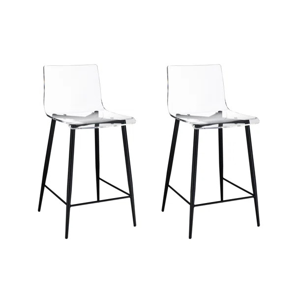 Ambreal Acrylic Counter Stool -2/CTN (Set of 2) | Wayfair Professional