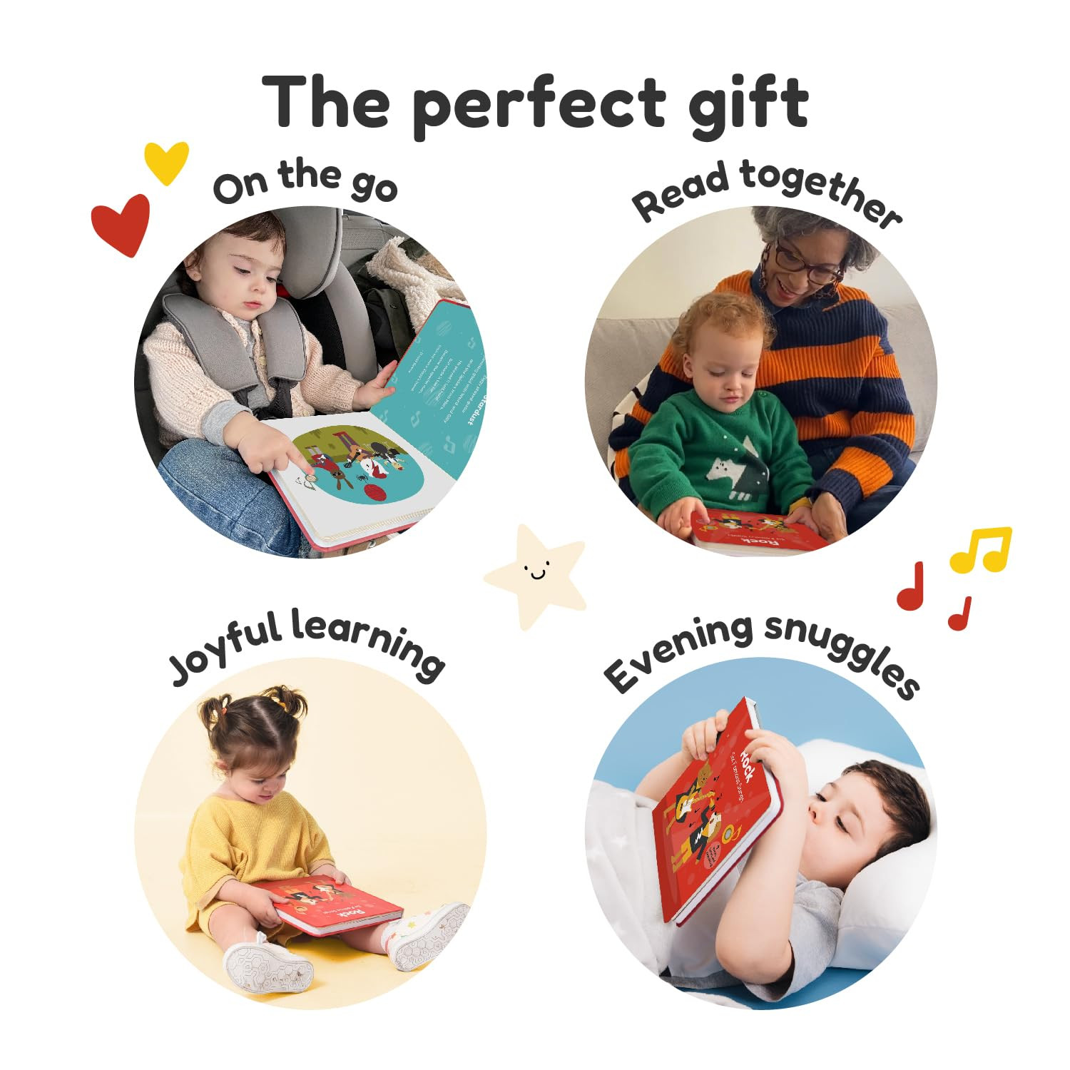 Cali's Books Rock Sound Books for Toddlers 1-3 - Musical Book for Toddlers 1-3 and 2-4 with 6 Fam... | Amazon (US)