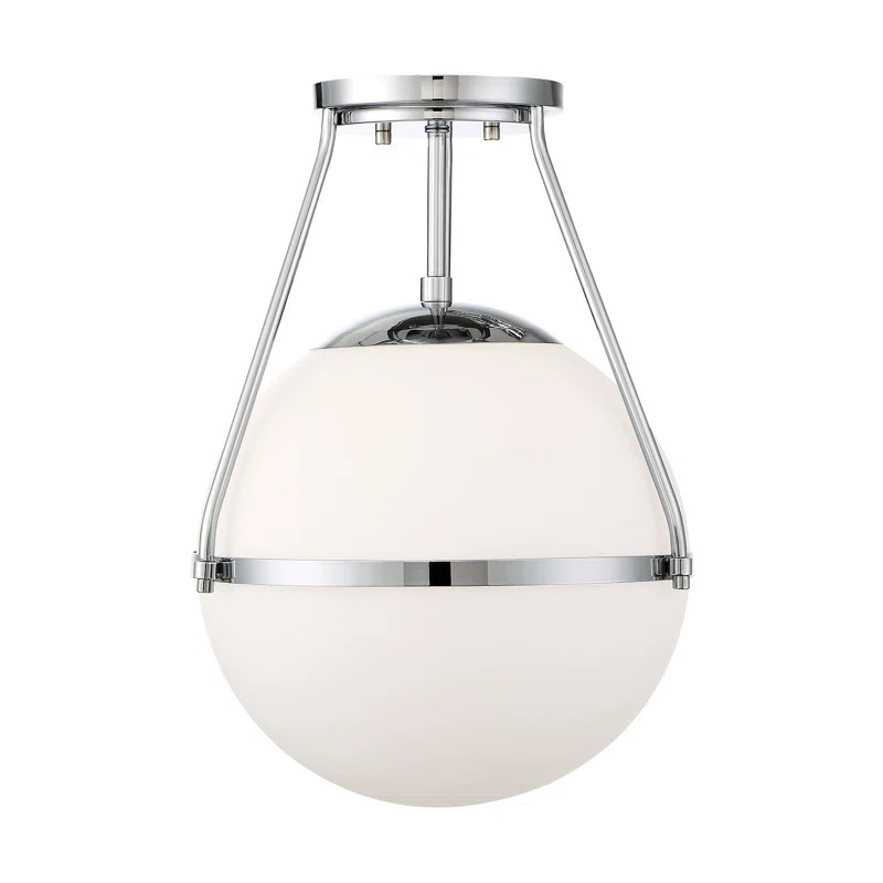Amirah 1 - Light 13'' Simple Globe Semi Flush Mount | Wayfair North America