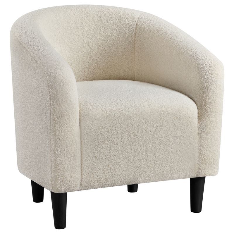 Yaheetech Accent Barrel Chair Upholstered Arm Chair Boucle Club Chair Ivory | Target
