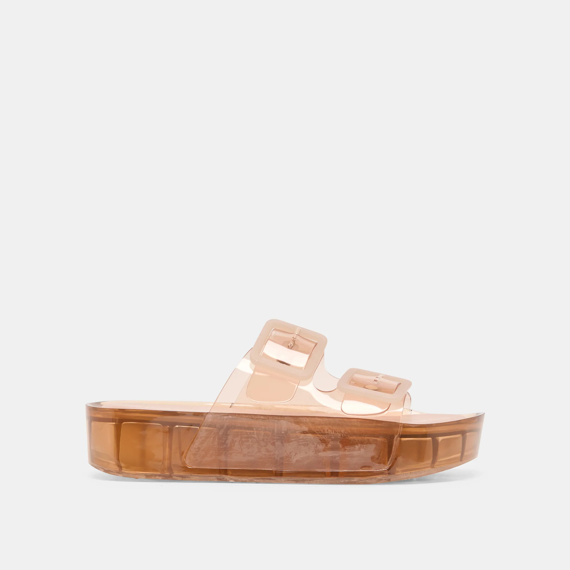 JULIO X Mocha Vinyl Jelly Platform Sandals | Dolce Vita | DolceVita.com