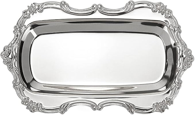 KUMGROT Small Fancy Serving Tray Tea Coffee Silver Tray Vintage Jewelry Organizer Elegant Dessert... | Amazon (US)