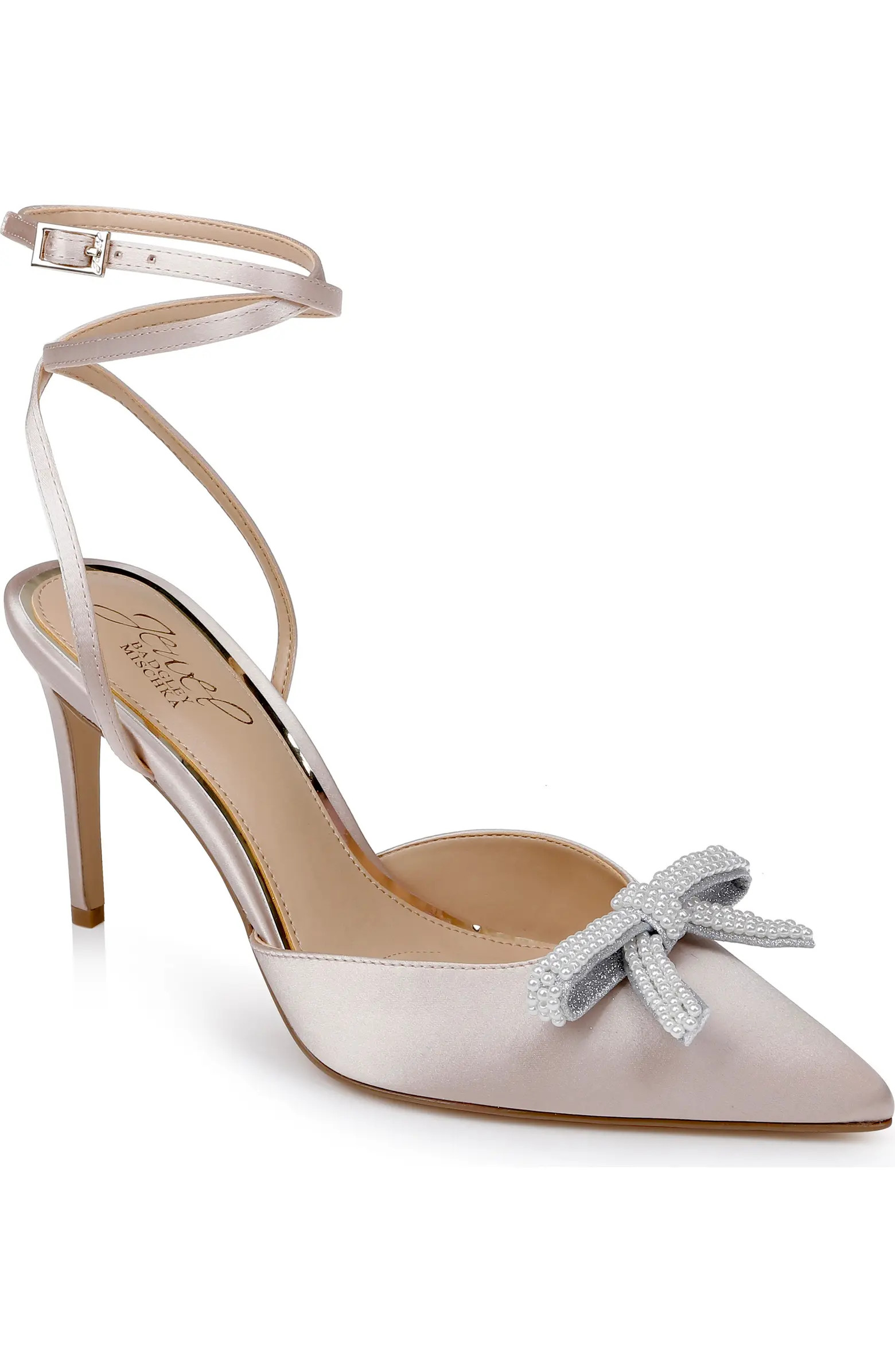 Jewel Badgley Mischka Kynlee Ankle Strap Pointed Toe Pump (Women) | Nordstromrack | Nordstrom Rack