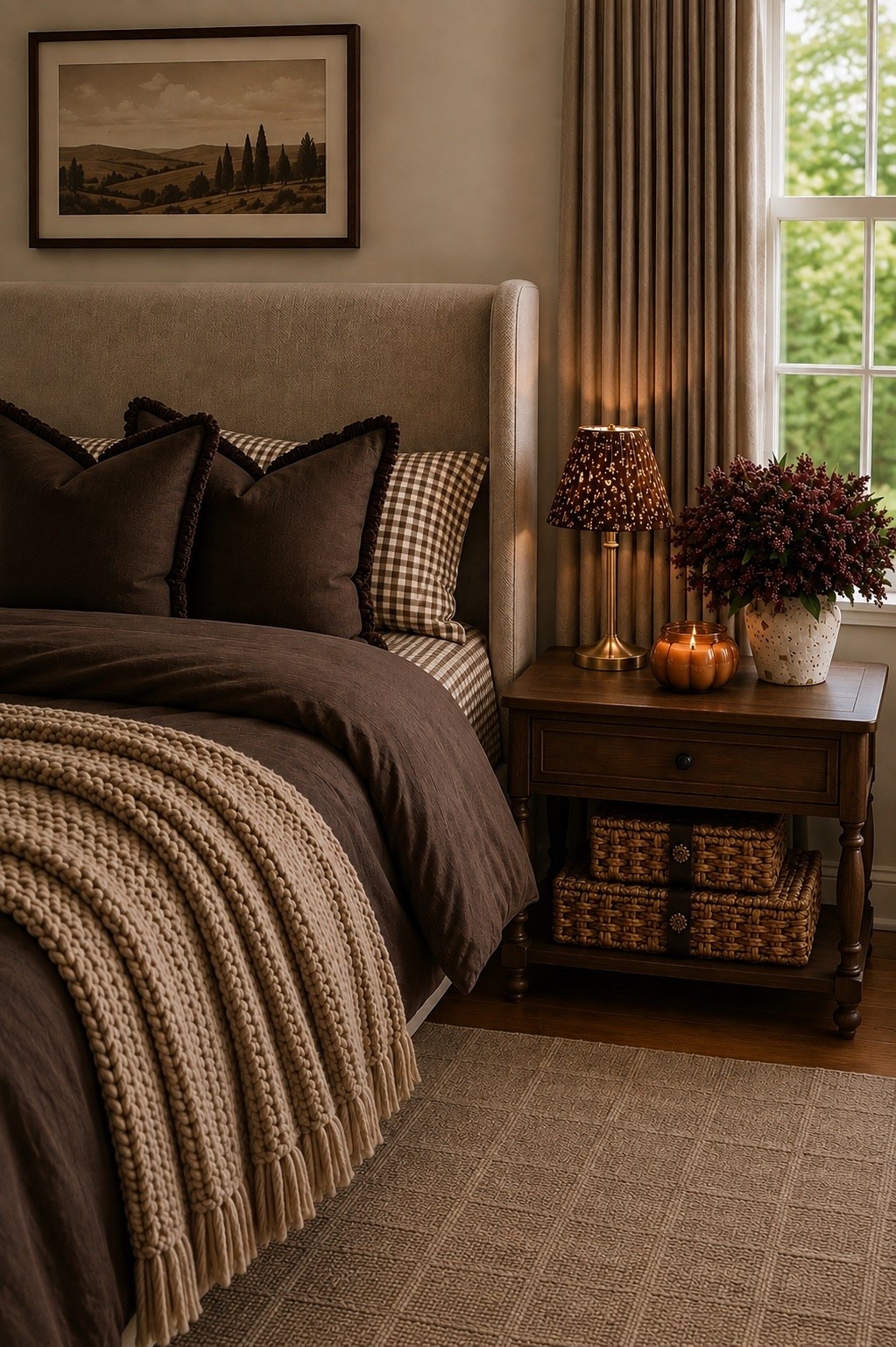 Fall bedding season has officially arrived 🤎 Loving all the chocolate brown, gingham and cozy textures in this space! Everything is an affordable Amazon + Walmart find and linked for an easy fall bedroom refresh. 🍂

#LTKSaleAlert #LTKSeasonal #LTKHome