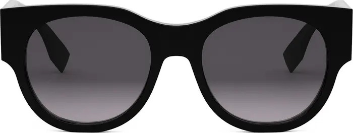 'Fendi Baguette 53mm Gradient Round Sunglasses | Nordstrom
