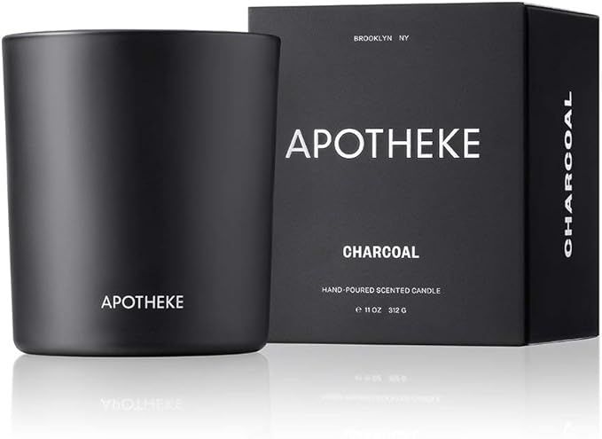 APOTHEKE Luxury Scented Jar Candle, Charcoal, 11 oz - Cedarwood, Sandalwood and Amber Scent, Stro... | Amazon (US)