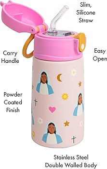 Be A Heart – Mary Water Bottle for Kids | 13.5oz Stainless Steel, Double-Walled & Leakproof | F... | Amazon (US)