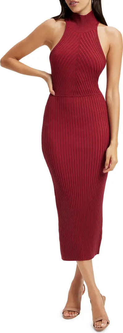 Good American Ribbed Mock Neck Sweater Dress | Nordstrom | Nordstrom