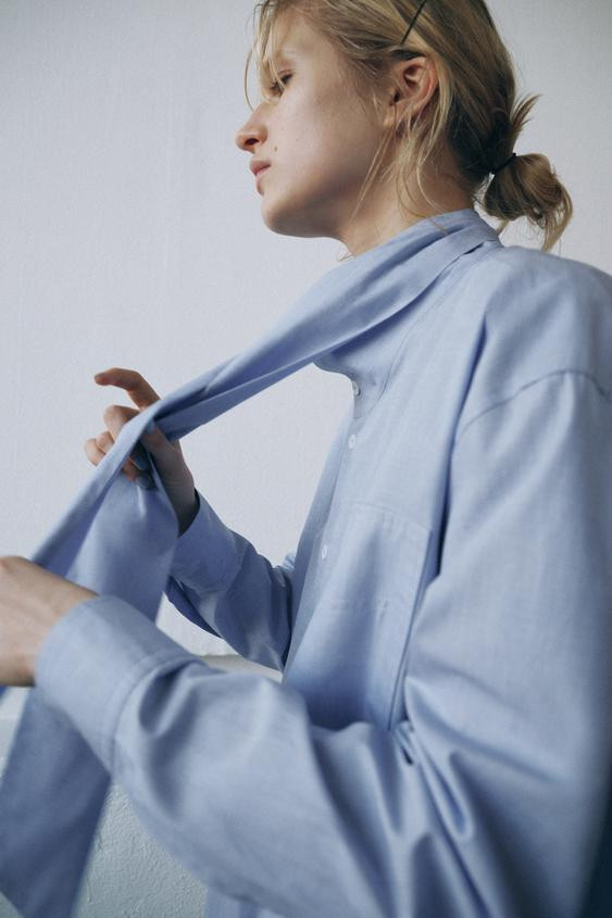 ZW COLLECTION BOW SHIRT | Zara UK