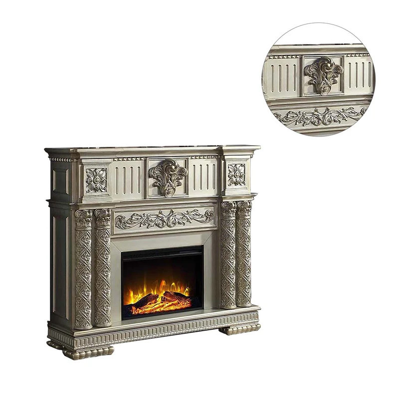 Electric Fireplace Infrared Heater in Gold Patina Finish | Bed Bath & Beyond
