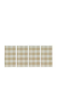 HAWKINS NEW YORK Essential Gingham Napkins Set Of 4 in Ivory & Flax from Revolve.com | Revolve Clothing (Global)