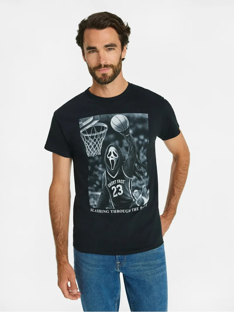 Ghost Face B-Ball Men's & Big Men's Graphic Tee Shirt, Sizes S-3XL | Walmart (US)