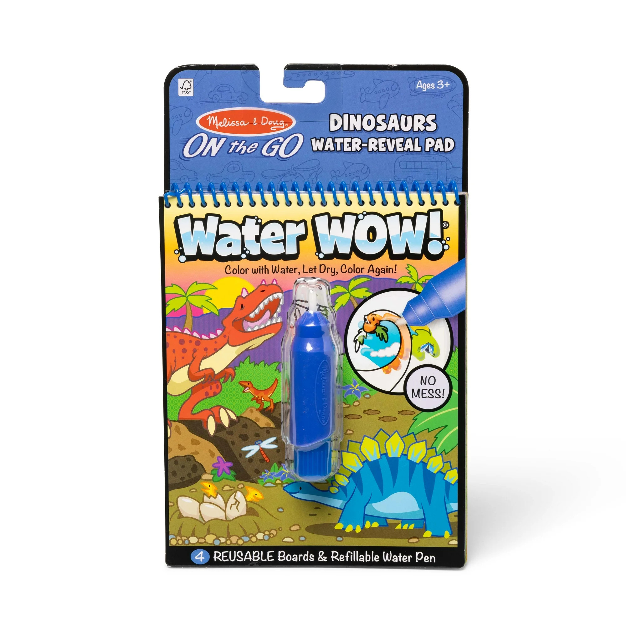 Melissa & Doug On The Go Water Wow! Reusable Water-Reveal Activity Pad Travel Toy – Dinosaurs | Walmart (US)