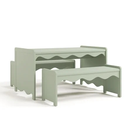 Storkcraft Casablanca Deluxe Montessori Indoor Children's Table and Bench Set, Sage | Walmart (US)