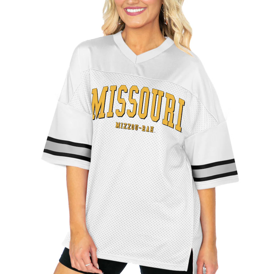 Missouri Tigers Gameday Couture Women's Option Play Oversized Mesh Fashion Jersey - White | Fanatics
