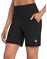 BALEAF Women's 10'' Athletic High-Waisted Bermuda Long Shorts Running Yoga Lounge Stretch Workout... | Amazon (US)