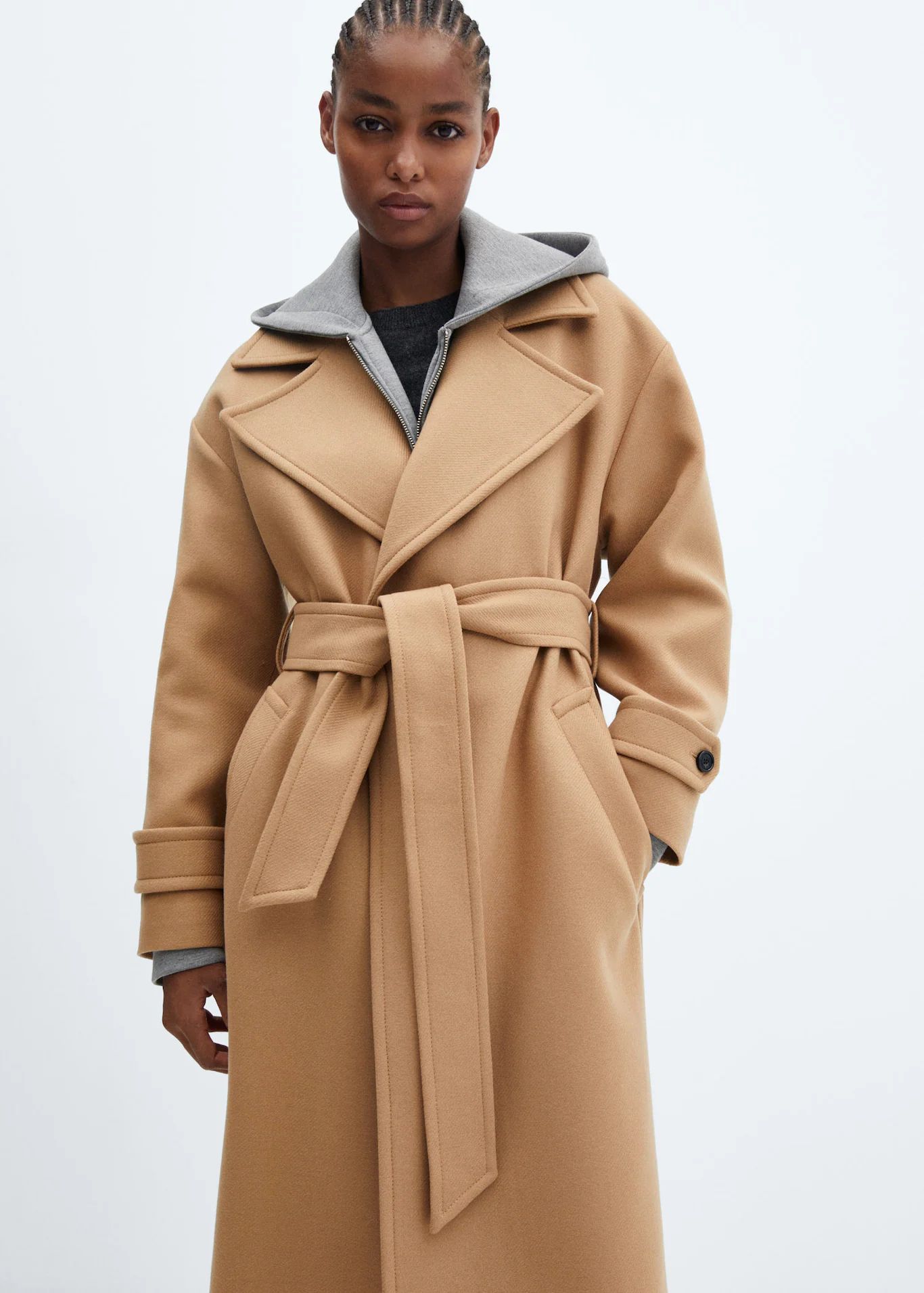 Wide lapel wool-blend coat -  Women | Mango USA | MANGO (US)