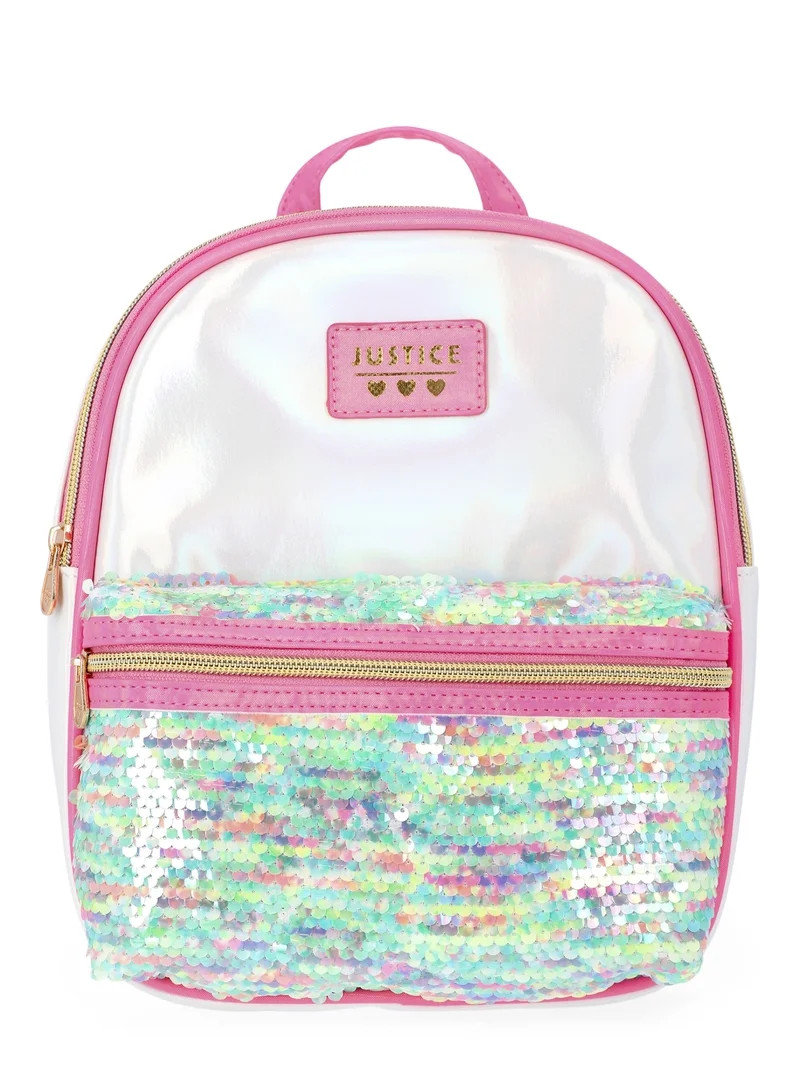 Justice Girls Silver Pocket Mini Backpack | Walmart (US)