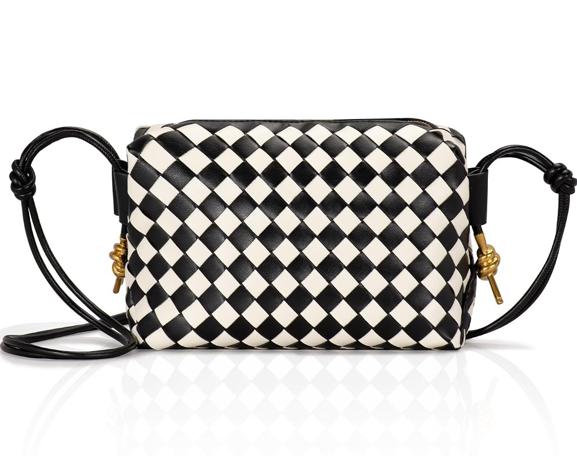 Crossbody Bags Woven Small Purses Shoulder Bag Leather Handbags for Women | Amazon (US)