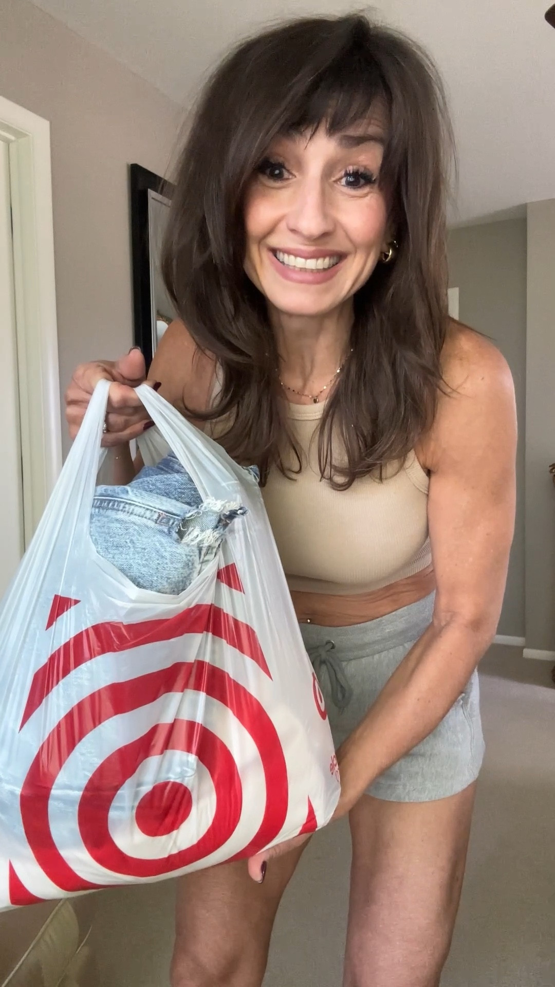 Sweat suit fits true to size and so does jeans. I bought 1 size up on the darker one and 2 sizes up on the lighter one with the white patches to have a looser look. 

#LTKOver40 #LTKFindsUnder50 #LTKFallSale