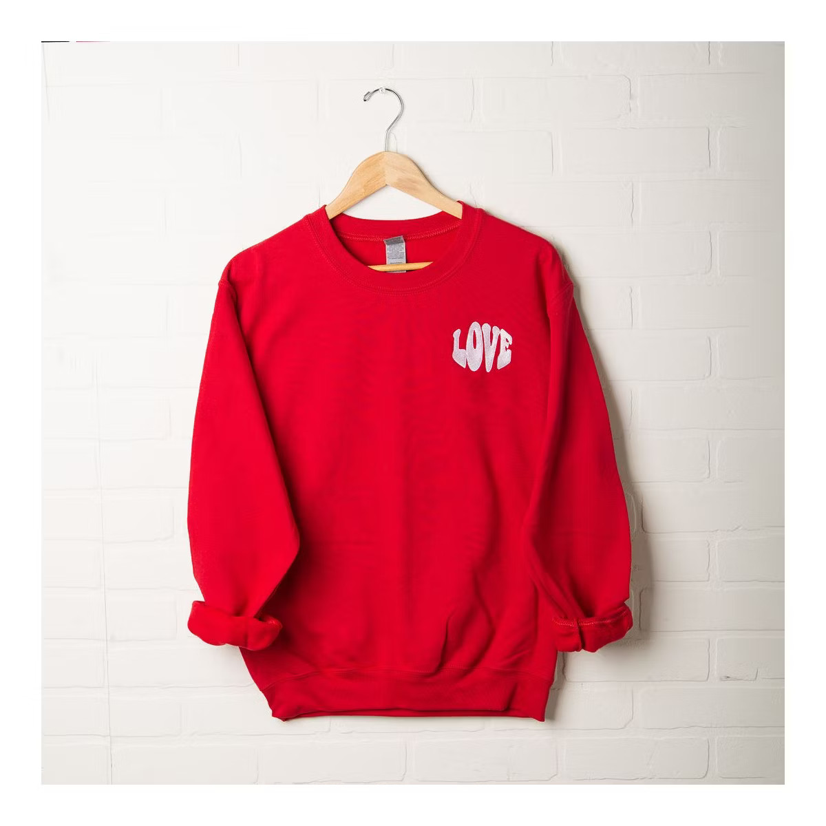 Simply Sage Market Women's Graphic Sweatshirt Embroidered Love Bold | Target