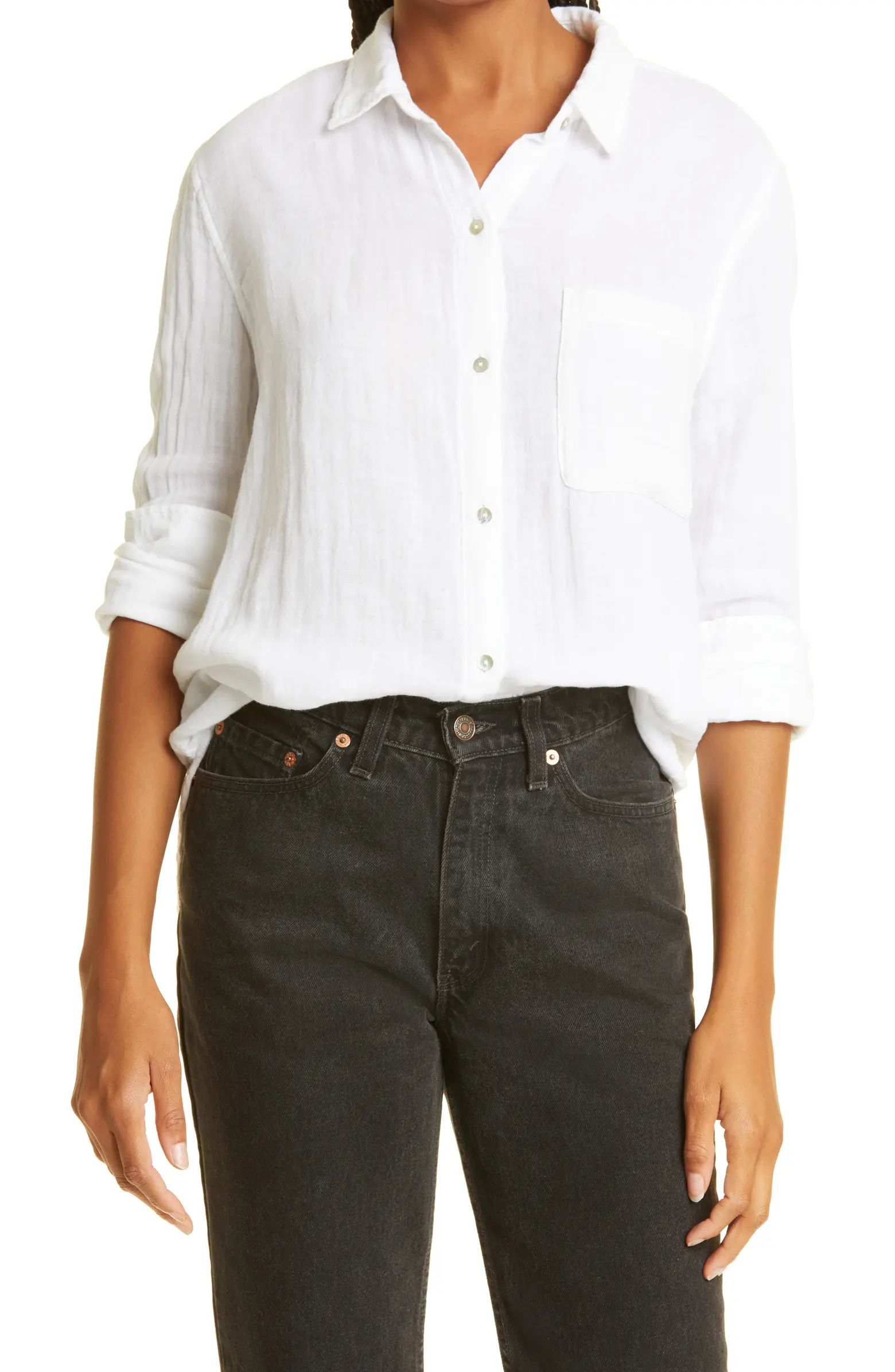 Ellis Cotton Gauze Button-Up Shirt | Nordstrom