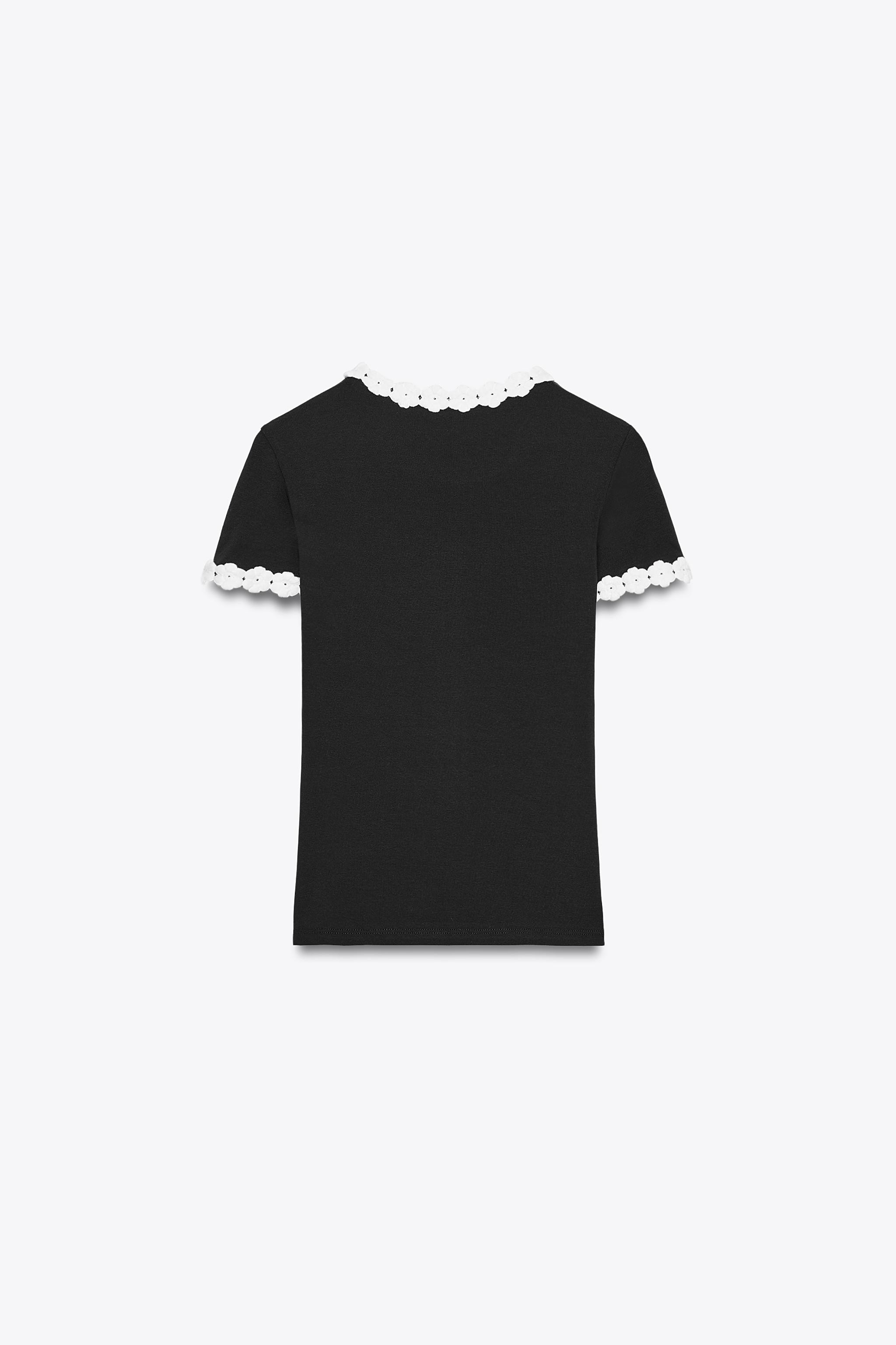 FLOWER TRIM T-SHIRT | Zara US